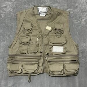 Danielson Easy Drifter Utility Vest Mens Large Khaki Tan Cotton Fishing 6711-L